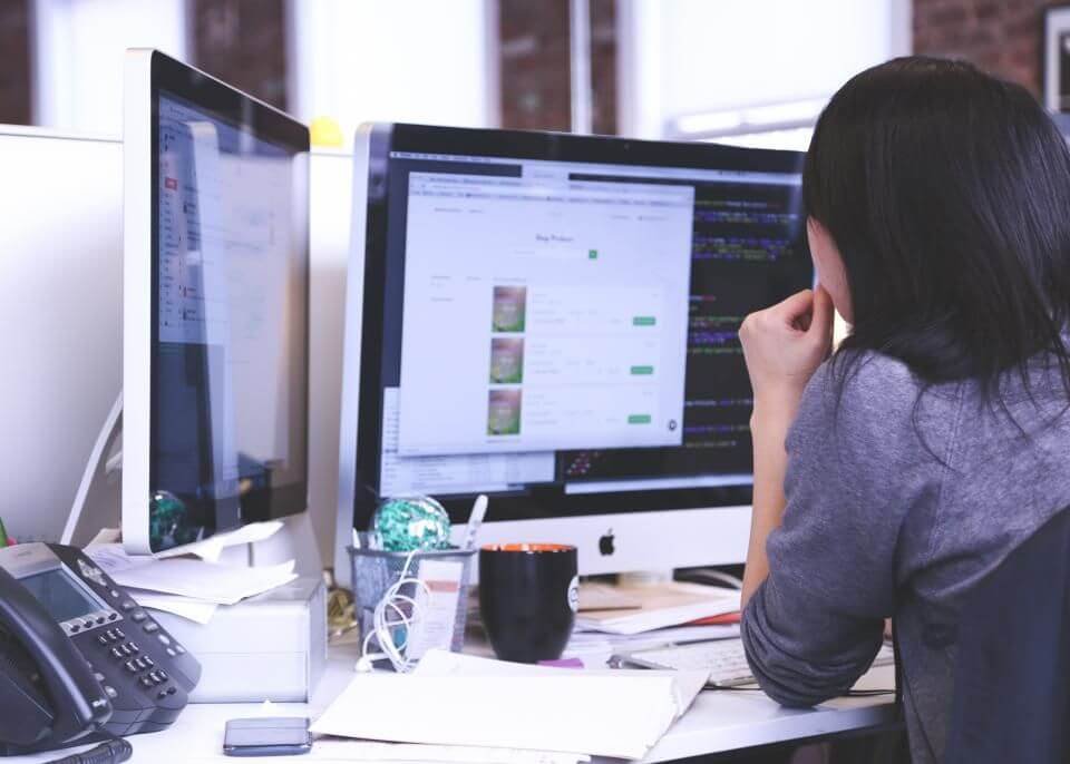 Lady on her computer